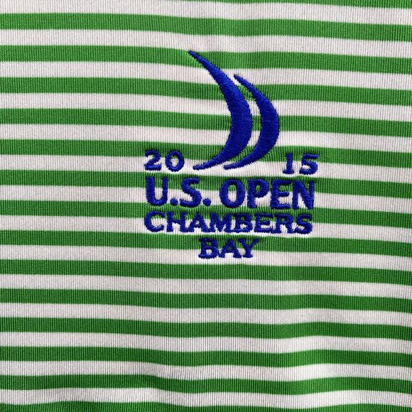 RLX Ralph Lauren Shirt XL Green Striped Polo Golf U.S Open‎ Preppy Outdoor Men's - Picture 3 of 9